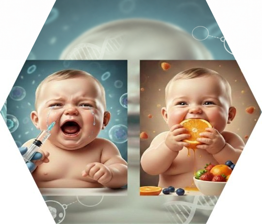 Comparison of conventional injection and edible vaccine delivery